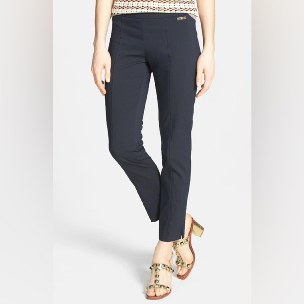 Tory Burch Wool Blend Callie Skinny Ankle Trouser Pants Navy Blue Size 8